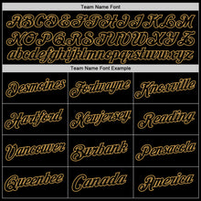 Load image into Gallery viewer, Custom Black Old Gold Authentic Throwback Basketball Jersey
