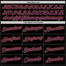 Load image into Gallery viewer, Custom Black Royal-Orange Authentic Throwback Basketball Jersey
