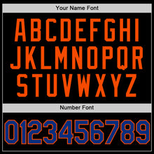 Load image into Gallery viewer, Custom Black Royal-Orange Authentic Throwback Basketball Jersey
