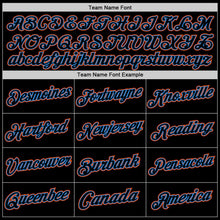 Load image into Gallery viewer, Custom Black Powder Blue-Orange Authentic Throwback Basketball Jersey
