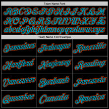 Load image into Gallery viewer, Custom Black Teal-Orange Authentic Throwback Basketball Jersey
