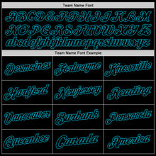 Load image into Gallery viewer, Custom Black Teal Authentic Throwback Basketball Jersey
