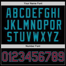 Load image into Gallery viewer, Custom Black Crimson-Teal Authentic Throwback Basketball Jersey

