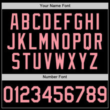 Load image into Gallery viewer, Custom Black Medium Pink Authentic Throwback Basketball Jersey
