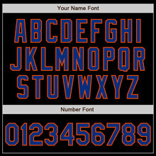 Load image into Gallery viewer, Custom Black Royal-Orange Authentic Baseball Jersey
