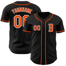 Load image into Gallery viewer, Custom Black Orange-White Authentic Baseball Jersey
