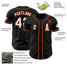 Load image into Gallery viewer, Custom Black White-Orange Authentic Baseball Jersey
