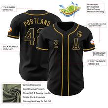Load image into Gallery viewer, Custom Black Old Gold Authentic Baseball Jersey
