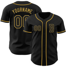 Load image into Gallery viewer, Custom Black Old Gold Authentic Baseball Jersey
