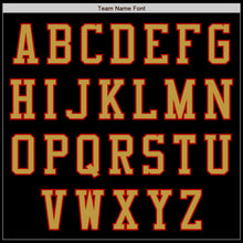 Load image into Gallery viewer, Custom Black Old Gold-Red Authentic Baseball Jersey
