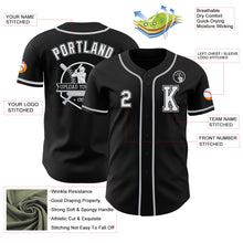 Load image into Gallery viewer, Custom Black White-Gray Authentic Baseball Jersey
