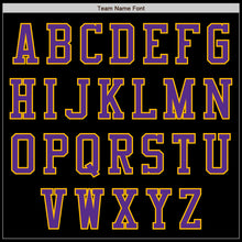 Load image into Gallery viewer, Custom Black Purple-Gold Authentic Baseball Jersey
