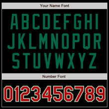 Load image into Gallery viewer, Custom Black Red-Kelly Green Authentic Baseball Jersey
