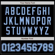 Load image into Gallery viewer, Custom Black Light Blue Authentic Baseball Jersey
