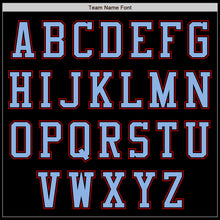 Load image into Gallery viewer, Custom Black Red-Light Blue Authentic Baseball Jersey
