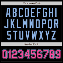 Load image into Gallery viewer, Custom Black Pink-Light Blue Authentic Baseball Jersey
