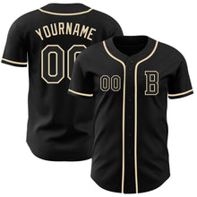 Load image into Gallery viewer, Custom Black Cream Authentic Baseball Jersey
