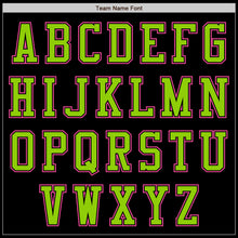 Load image into Gallery viewer, Custom Black Pink-Neon Green Authentic Baseball Jersey
