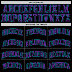 Custom Black Purple-Teal Authentic Throwback Basketball Jersey