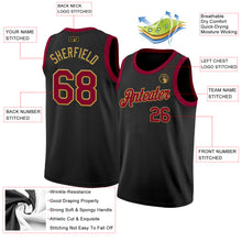 Load image into Gallery viewer, Custom Black Maroon-Old Gold Authentic Basketball Jersey
