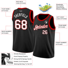 Load image into Gallery viewer, Custom Black White-Red Authentic Basketball Jersey
