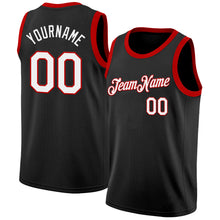 Load image into Gallery viewer, Custom Black White-Red Authentic Basketball Jersey
