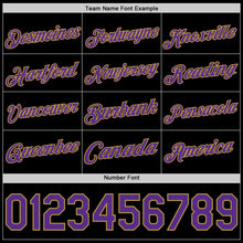 Load image into Gallery viewer, Custom Black Purple-Old Gold Authentic Basketball Jersey
