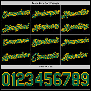Custom Black Kelly Green-Gold Authentic Basketball Jersey