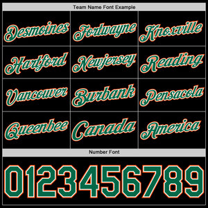 Custom Black Kelly Green White-Orange Authentic Basketball Jersey