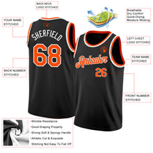 Load image into Gallery viewer, Custom Black Orange-White Authentic Basketball Jersey
