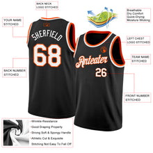 Load image into Gallery viewer, Custom Black White-Orange Authentic Basketball Jersey
