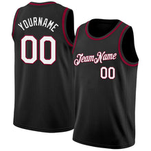 Load image into Gallery viewer, Custom Black White-Maroon Authentic Basketball Jersey
