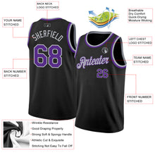 Load image into Gallery viewer, Custom Black Purple-Gray Authentic Basketball Jersey
