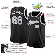 Load image into Gallery viewer, Custom Black Gray-White Authentic Basketball Jersey
