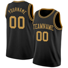 Load image into Gallery viewer, Custom Black Old Gold Authentic Basketball Jersey
