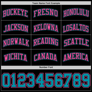 Custom Black Teal-Pink Authentic Basketball Jersey