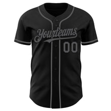 Load image into Gallery viewer, Custom Black Steel Gray Authentic Baseball Jersey
