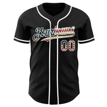 Load image into Gallery viewer, Custom Black Vintage USA Flag-White Authentic Baseball Jersey

