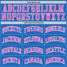 Load image into Gallery viewer, Custom Blue Pink-White Authentic Throwback Basketball Jersey
