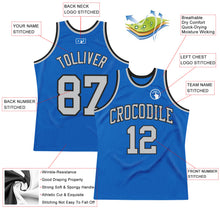 Load image into Gallery viewer, Custom Blue Gray-Black Authentic Throwback Basketball Jersey
