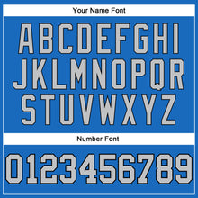 Load image into Gallery viewer, Custom Blue Gray-Black Authentic Throwback Basketball Jersey
