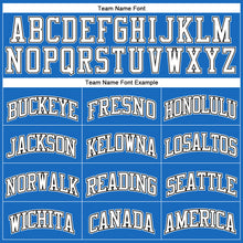 Load image into Gallery viewer, Custom Blue White-Black Authentic Throwback Basketball Jersey
