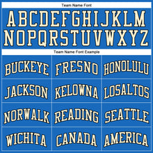 Load image into Gallery viewer, Custom Blue Black-Cream Authentic Throwback Basketball Jersey
