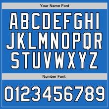 Load image into Gallery viewer, Custom Blue White-Black Authentic Throwback Basketball Jersey
