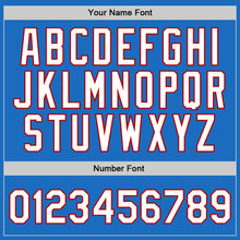 Load image into Gallery viewer, Custom Blue White-Red Authentic Throwback Basketball Jersey
