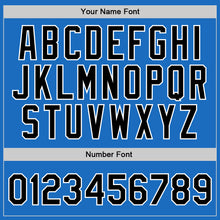 Load image into Gallery viewer, Custom Blue Black-White Authentic Throwback Basketball Jersey
