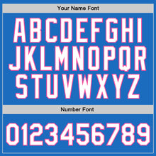Load image into Gallery viewer, Custom Blue White-Pink Authentic Throwback Basketball Jersey
