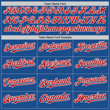 Load image into Gallery viewer, Custom Blue Red-White Mesh Authentic Throwback Baseball Jersey
