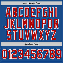 Load image into Gallery viewer, Custom Blue Red-White Mesh Authentic Throwback Baseball Jersey

