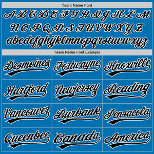 Custom Blue Black-White Authentic Baseball Jersey